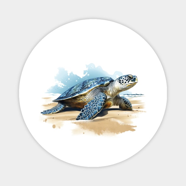 Green Sea Turtle Magnet by zooleisurelife